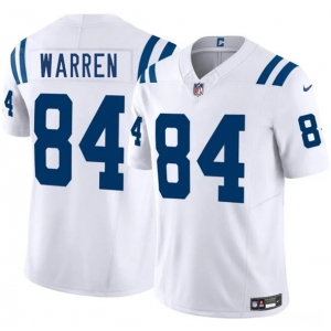 Men's Indianapolis Colts #84 Tyler Warren White 2025 Draft F.U.S.E. Vapor Limited Football Stitched Jersey
