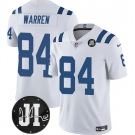 Men's Indianapolis Colts #84 Tyler Warren White Jim Irsay Patch Vapor Limited Football Stitched Jersey