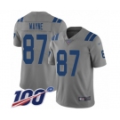 Men's Indianapolis Colts #87 Reggie Wayne Limited Gray Inverted Legend 100th Season Football Jersey