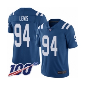 Men's Indianapolis Colts #94 Tyquan Lewis Royal Blue Team Color Vapor Untouchable Limited Player 100th Season Football Jersey