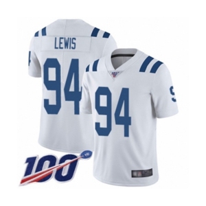 Men's Indianapolis Colts #94 Tyquan Lewis White Vapor Untouchable Limited Player 100th Season Football Jersey