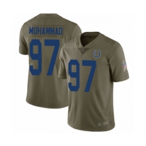 Men's Indianapolis Colts #97 Al-Quadin Muhammad Limited Olive 2017 Salute to Service Football Jersey