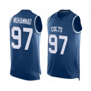 Men's Indianapolis Colts #97 Al-Quadin Muhammad Limited Royal Blue Player Name & Number Tank Top Football Jersey