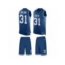 Men's Nike Indianapolis Colts #31 Quincy Wilson Limited Royal Blue Tank Top Suit NFL Jersey