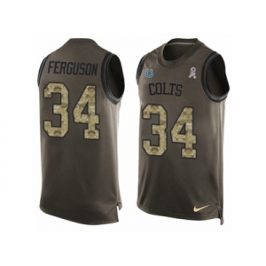 Men's Nike Indianapolis Colts #34 Josh Ferguson Limited Green Salute to Service Tank Top NFL Jersey