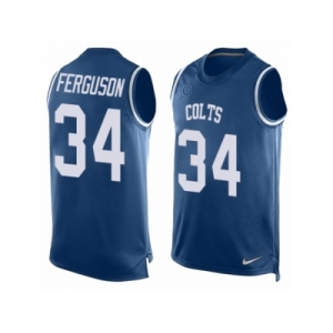 Men's Nike Indianapolis Colts #34 Josh Ferguson Limited Royal Blue Player Name & Number Tank Top NFL Jersey