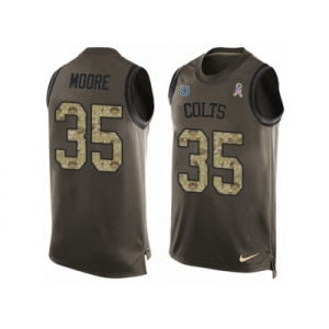 Men's Nike Indianapolis Colts #35 Darryl Morris Limited Green Salute to Service Tank Top NFL Jersey