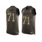 Men's Nike Indianapolis Colts #71 Denzelle Good Limited Green Salute to Service Tank Top NFL Jersey