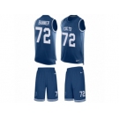 Men's Nike Indianapolis Colts #72 Zach Banner Limited Royal Blue Tank Top Suit NFL Jersey
