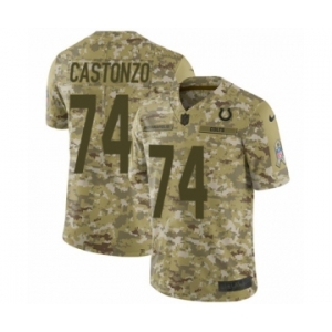 Men's Nike Indianapolis Colts #74 Anthony Castonzo Limited Camo 2018 Salute to Service NFL Jersey