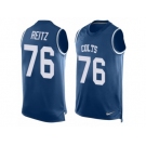Men's Nike Indianapolis Colts #76 Joe Reitz Limited Royal Blue Player Name & Number Tank Top NFL Jersey