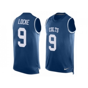Men's Nike Indianapolis Colts #9 Jeff Locke Limited Royal Blue Player Name & Number Tank Top NFL Jersey