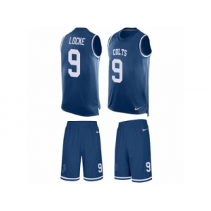 Men's Nike Indianapolis Colts #9 Jeff Locke Limited Royal Blue Tank Top Suit NFL Jersey