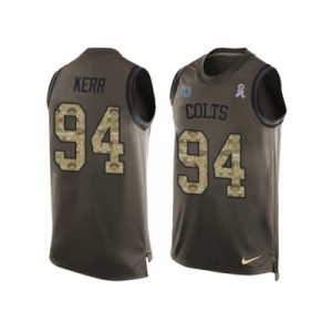 Men's Nike Indianapolis Colts #94 Zach Kerr Limited Green Salute to Service Tank Top NFL Jersey