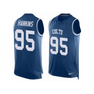 Men's Nike Indianapolis Colts #95 Johnathan Hankins Limited Royal Blue Player Name & Number Tank Top NFL Jersey