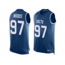 Men's Nike Indianapolis Colts #97 Al Woods Limited Royal Blue Player Name & Number Tank Top NFL Jersey
