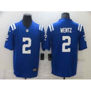 Men's Nike Indianapolis Colts#2 Carson Wentz Blue Vapor Untouchable Limited Player NFL Jersey