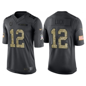 Nike Indianapolis Colts #12 Andrew Luck Men's Stitched Black NFL Salute to Service Limited Jerseys