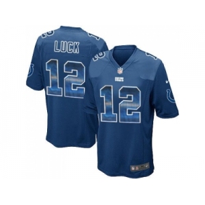 Nike Indianapolis Colts #12 Andrew Luck Royal Blue Team Color Men's Stitched NFL Limited Strobe Jersey