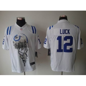 nike nfl jerseys indianapolis colts #12 luck white[helmet tri-blend limited]
