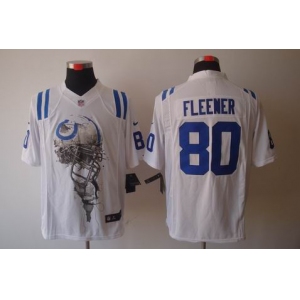 nike nfl jerseys indianapolis colts #80 fleener white[helmet tri-blend limited]