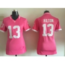 2015 Nike women Indianapolis Colts #13 Hilton pink jerseys