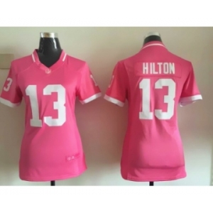 2015 Nike women Indianapolis Colts #13 Hilton pink jerseys