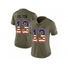 Women Nike Indianapolis Colts #13 T.Y. Hilton Limited Olive USA Flag 2017 Salute to Service NFL Jersey