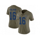 Women Nike Indianapolis Colts #16 Scott Tolzien Limited Olive 2017 Salute to Service NFL Jersey