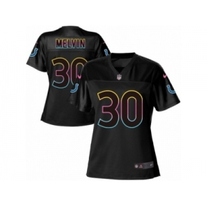 Women Nike Indianapolis Colts #30 Rashaan Melvin Game Black Fashion NFL Jersey