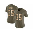 Women Nike Indianapolis Colts #35 Pierre Desir Limited Olive Gold 2017 Salute to Service NFL Jersey