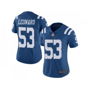 Women Nike Indianapolis Colts #53 Darius Leonard Royal Blue Stitched NFL Limited Rush Jersey