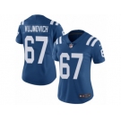 Women Nike Indianapolis Colts #67 Jeremy Vujnovich Royal Blue Team Color Vapor Untouchable Limited Player NFL Jersey