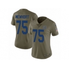 Women Nike Indianapolis Colts #75 Jack Mewhort Limited Olive 2017 Salute to Service NFL Jersey