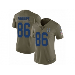 Women Nike Indianapolis Colts #86 Erik Swoope Limited Olive 2017 Salute to Service NFL Jersey