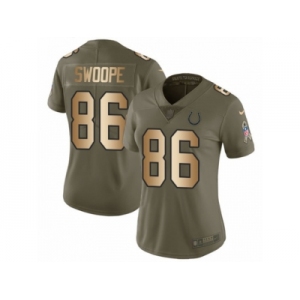Women Nike Indianapolis Colts #86 Erik Swoope Limited Olive Gold 2017 Salute to Service NFL Jersey