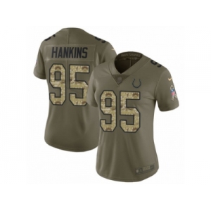 Women Nike Indianapolis Colts #95 Johnathan Hankins Limited Olive Camo 2017 Salute to Service NFL Jersey