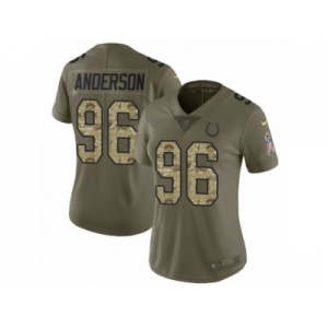 Women Nike Indianapolis Colts #96 Henry Anderson Limited Olive Camo 2017 Salute to Service NFL Jersey