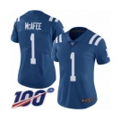 Women's Indianapolis Colts #1 Pat McAfee Royal Blue Team Color Vapor Untouchable Limited Player 100th Season Football Jersey