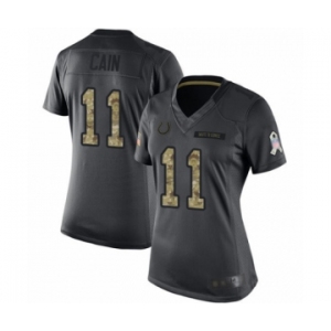 Women's Indianapolis Colts #11 Deon Cain Limited Black 2016 Salute to Service Football Jersey