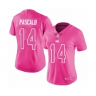 Women's Indianapolis Colts #14 Zach Pascal Limited Pink Rush Fashion Football Jersey