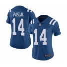 Women's Indianapolis Colts #14 Zach Pascal Limited Royal Blue Rush Vapor Untouchable Football Jersey