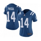 Women's Indianapolis Colts #14 Zach Pascal Royal Blue Team Color Vapor Untouchable Elite Player Football Jersey