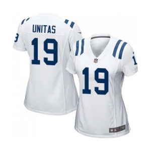 Women's Indianapolis Colts #19 Johnny Unitas Game White Football Jersey