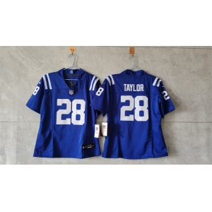 Women's Indianapolis Colts #28 Jonathan Taylor Blue 2024 F.U.S.E. Vapor Stitched Jersey