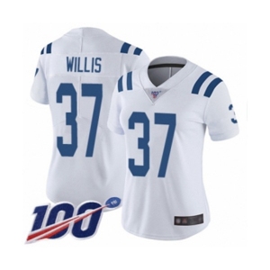 Women's Indianapolis Colts #37 Khari Willis White Vapor Untouchable Limited Player 100th Season Football Jersey