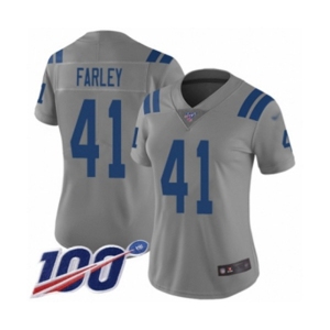 Women's Indianapolis Colts #41 Matthias Farley Limited Gray Inverted Legend 100th Season Football Jersey