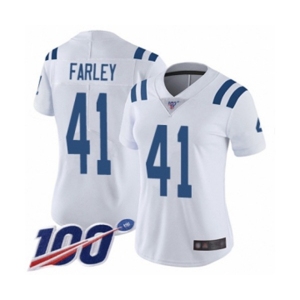 Women's Indianapolis Colts #41 Matthias Farley White Vapor Untouchable Limited Player 100th Season Football Jersey