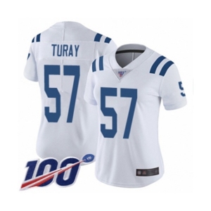 Women's Indianapolis Colts #57 Kemoko Turay White Vapor Untouchable Limited Player 100th Season Football Jersey