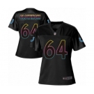 Women's Indianapolis Colts #64 Mark Glowinski Game Black Fashion Football Jersey